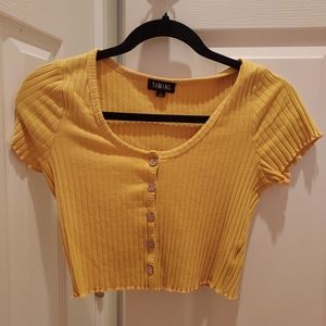 yellow crop top size large